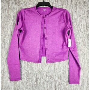 Old Navy Active Cloudcomfy Women's Purple Cropped Button Top XS Preppy Twee